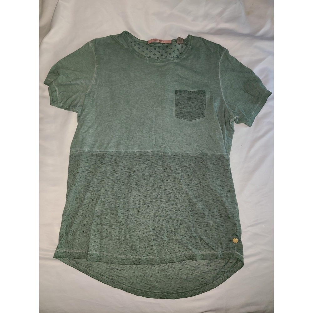 Scotch & Soda Amsterdam Couture Green Paneled Pocket T-Shirt Womens Medium‎